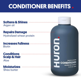 Huron conditioner texture close-up showing creamy hydration benefit