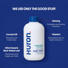 Huron lather close-up showcasing rich foam and gentle hydration benefit