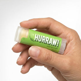 Hurraw! ingredients label close-up showing organic list and clean formulation benefit