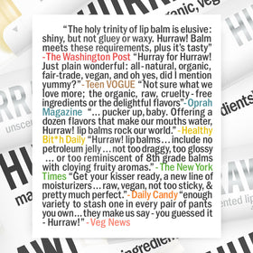 HURRAW! display of raw plant ingredients used benefit: ethical, non-GMO, vegan formulation
