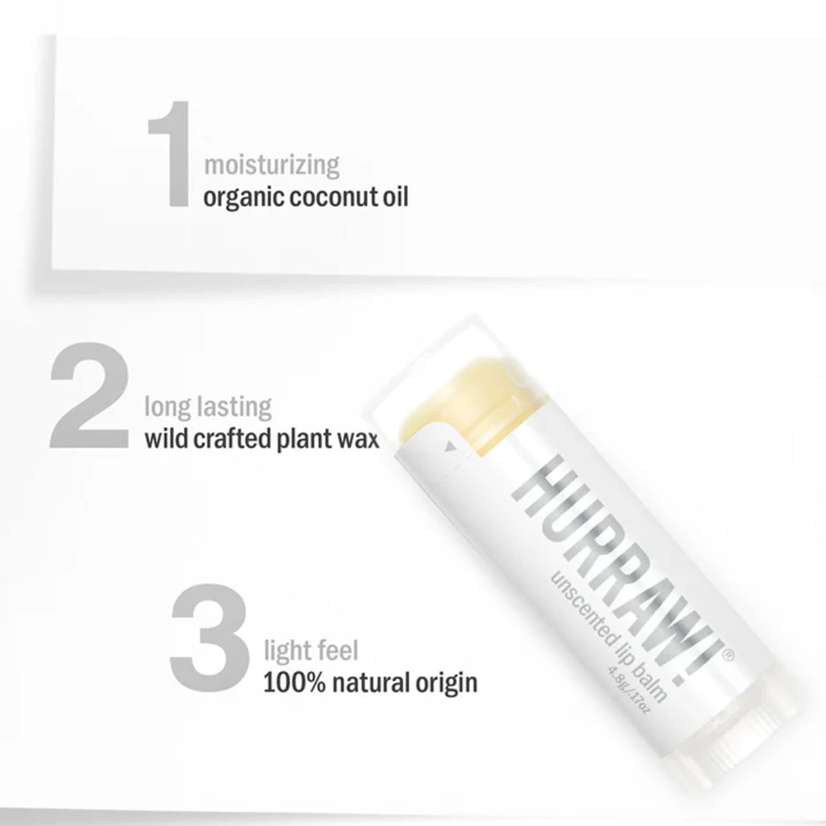 HURRAW! three unscented oval tubes in pillow box benefit: travel-ready, refillable convenience
