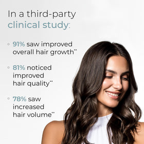 Hush & Hush side-by-side hair before and after to show improved shine