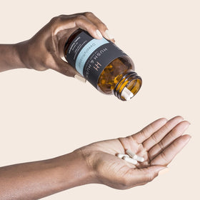 Hush & Hush open bottle with capsules illustrating easy daily use