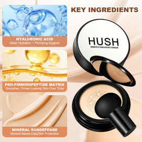Hush Makeup Foundation applied under-eye demonstrating natural coverage and smoothing benefit