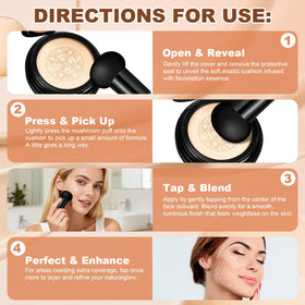 Hush Makeup Foundation compact open showing cushion and puff for easy touch-ups benefit