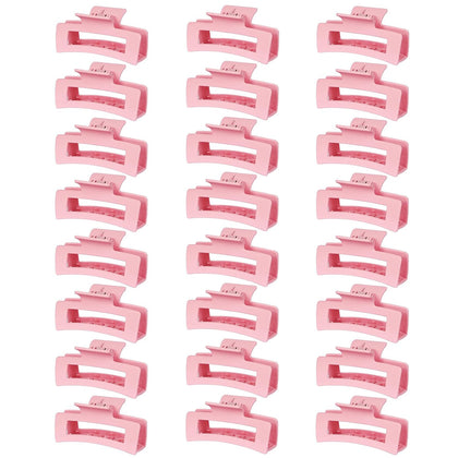 HXOGD front view of 24 pink clips showing set variety and convenience