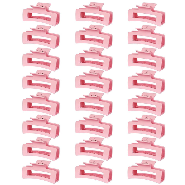 HXOGD front view of 24 pink clips showing set variety and convenience