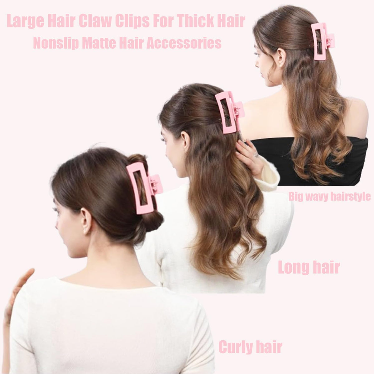 HXOGD clip holding a bun in place illustrating comfortable hold