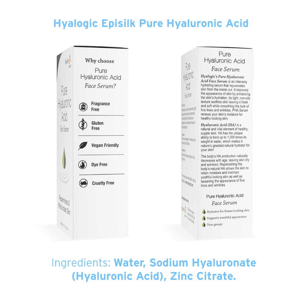 Hyalogic serum being applied to hand demonstrating gentle hydration and smooth finish