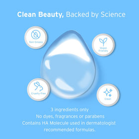 Hyalogic bottle on bathroom counter in a skincare routine setting promoting daily use