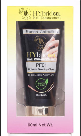HYBA HyGEL before and after nails demonstrating natural clear overlay improvement