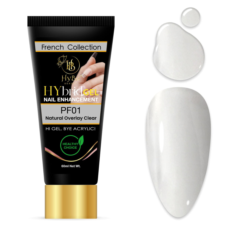 HYBA HyGEL clear front bottle showing professional packaging and capacity