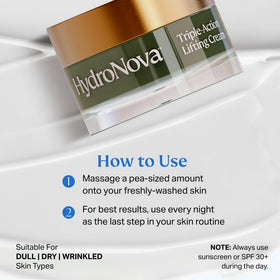 HYDRONOVA open jar revealing retinol-rich cream for overnight renewal