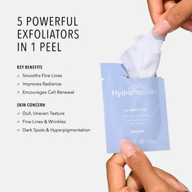 HydroPeptide open jar with stacked pre-soaked pads for quick use