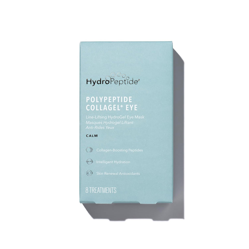 HydroPeptide front packaging showing box and branding with product benefits