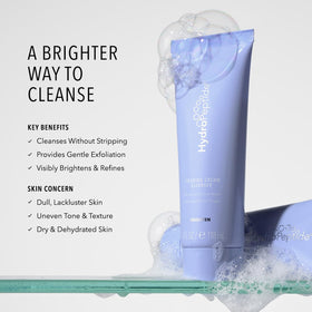 HydroPeptide cream cleanser texture close-up highlighting gentle exfoliating rice powder benefit