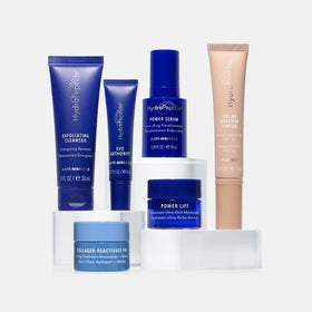 HydroPeptide exfoliating cleanser pouring for visible smoother texture