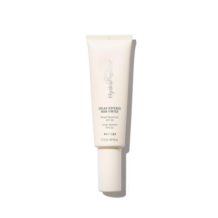 HydroPeptide front packaging showing SPF 50 and non-tinted benefit