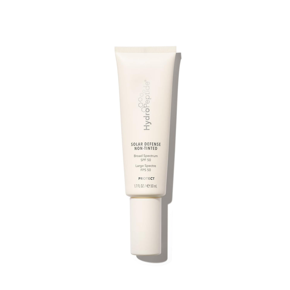 HydroPeptide front packaging showing SPF 50 and non-tinted benefit
