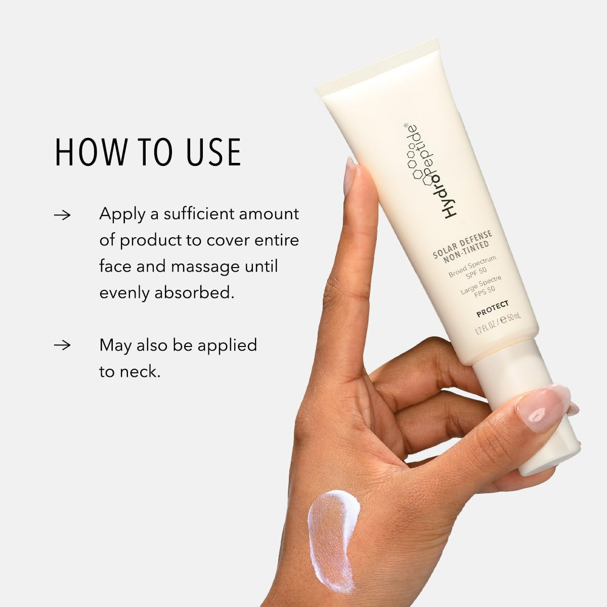 HydroPeptide label close-up showing key ingredients and clinically clean claim