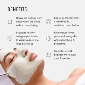 HydroPeptide mask applied on cheek demonstrating pore-clearing and instant lift