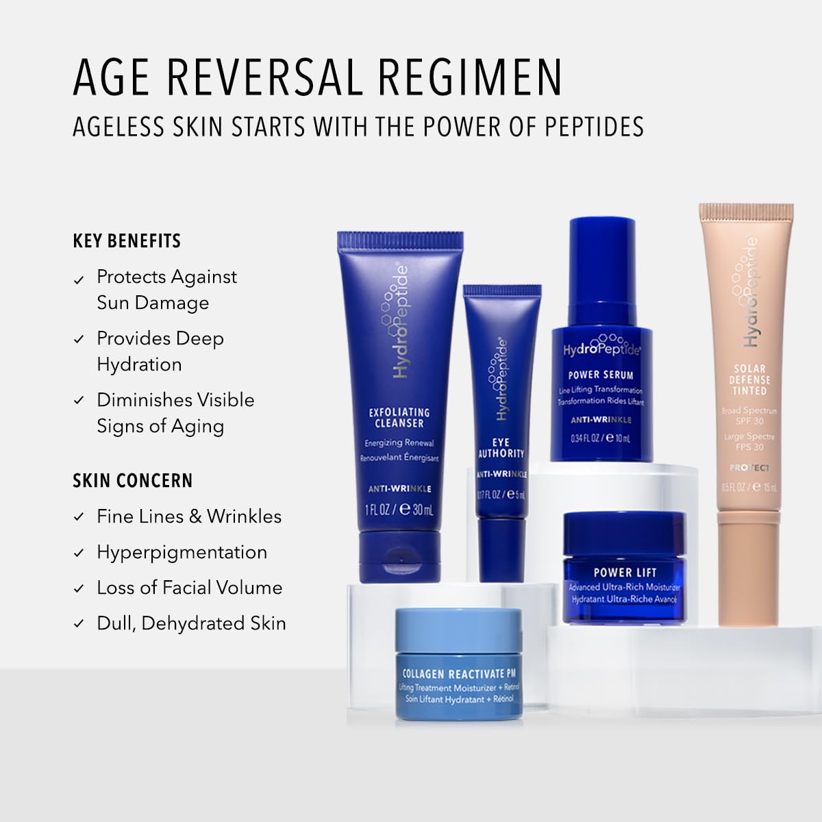 HydroPeptide Power Serum dropper showing lightweight peptide-rich texture