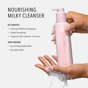 HydroPeptide rose milk texture close-up highlighting creamy hydration
