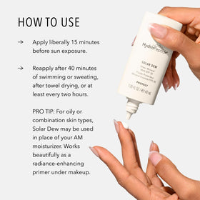 HydroPeptide product on hand showing coverage and true-to-size benefit