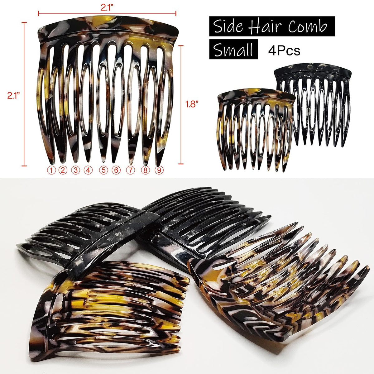 HYFEEL combs held in hand to show 2.1-inch scale and lightweight comfort for all-day wear