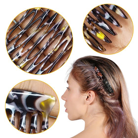 HYFEEL side comb inserted in a twisted side hairstyle demonstrating secure hold and neat appearance
