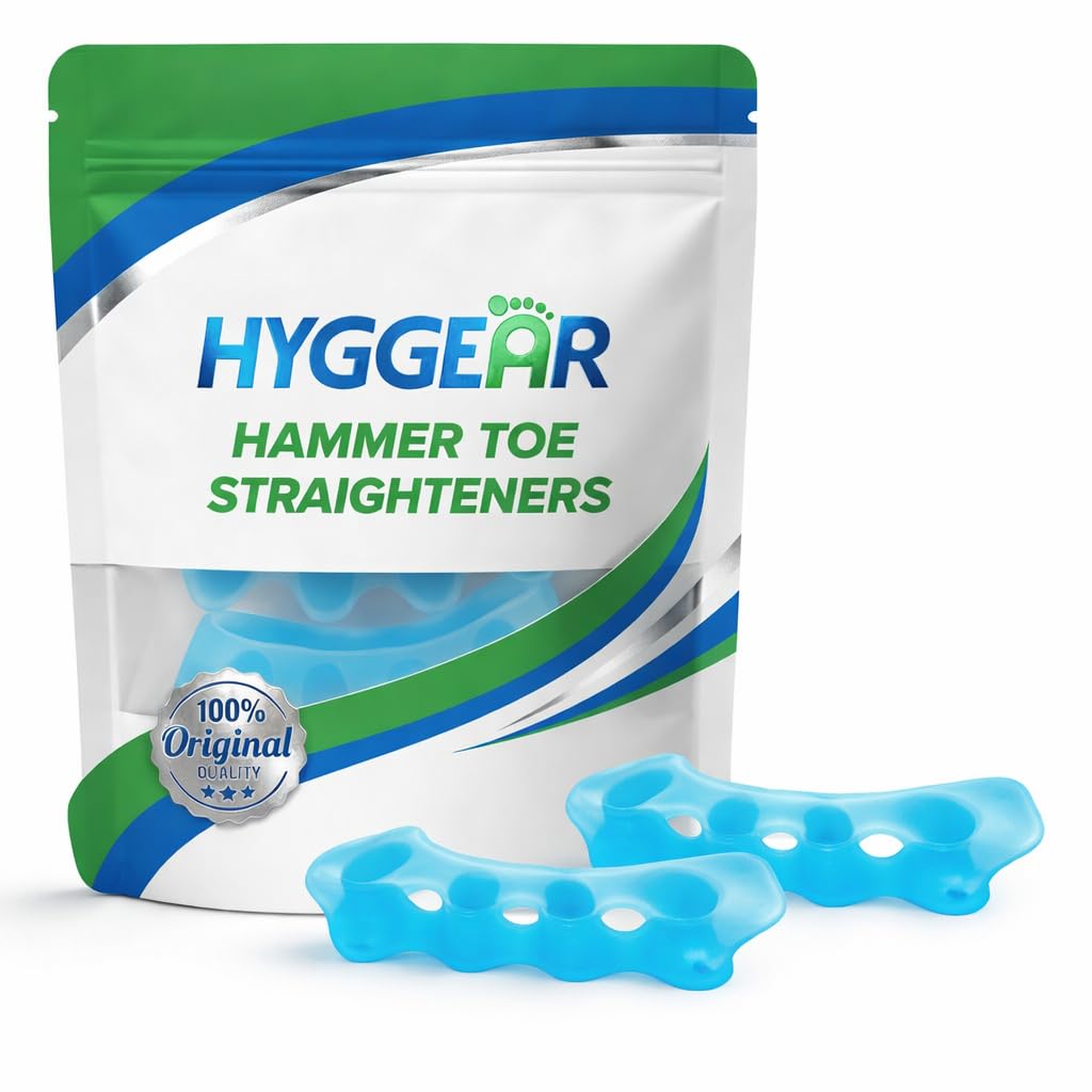 Hyggear front view of toe separator pair showing compact packaging and easy fit