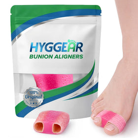 Hyggear front view of packaging showing product and benefits