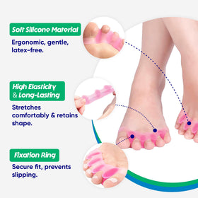 Hyggear toe separators worn during yoga demonstrating improved balance benefit