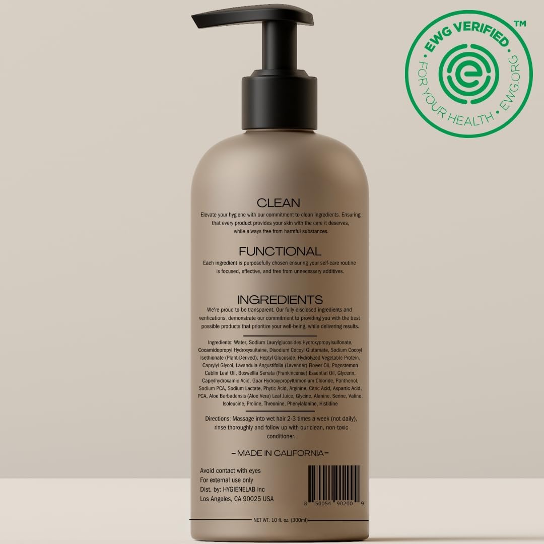 HygieneLab back label close-up showing ingredient transparency benefit