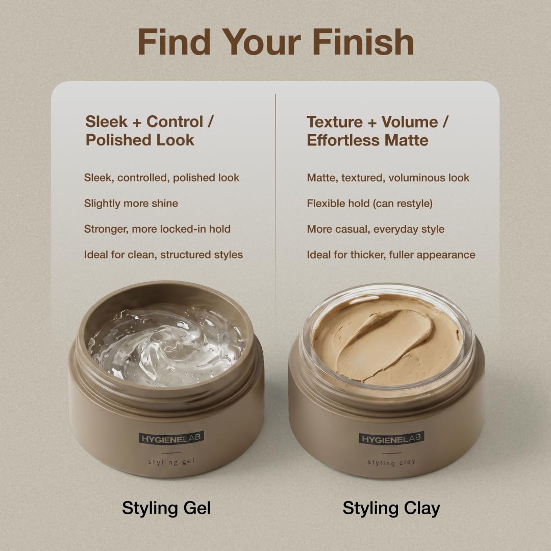 HygieneLab applying to hair showcasing strong hold and natural finish