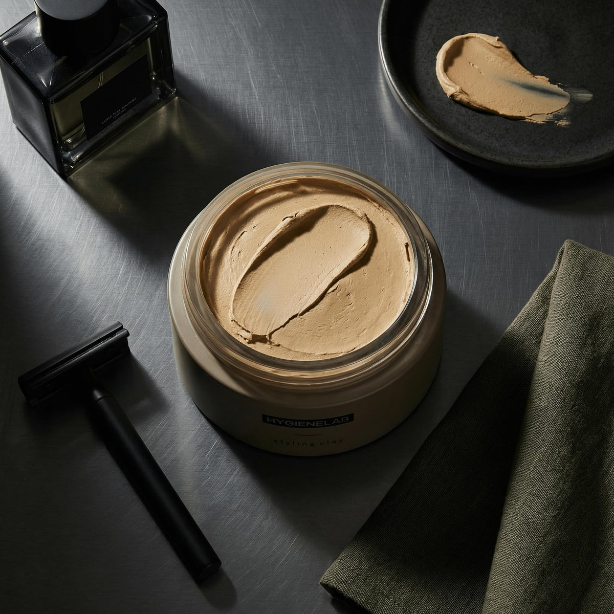 HygieneLab on bathroom vanity lifestyle shot conveying everyday grooming routine