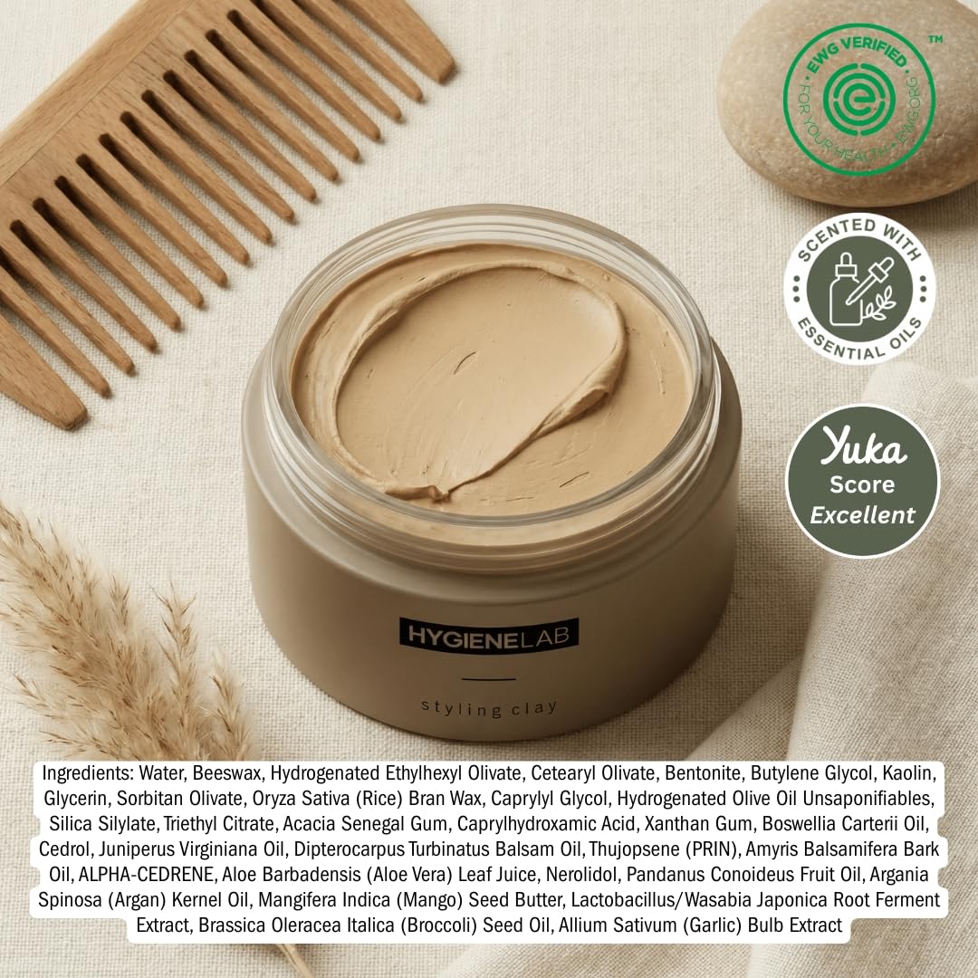 HygieneLab texture close-up showing clay consistency for easy styling