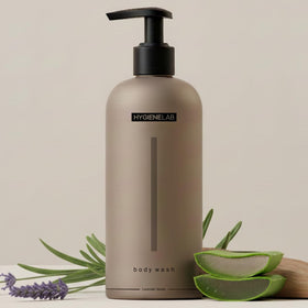 HygieneLab front packaging showing 10 oz bottle and Lavender Sands scent benefit