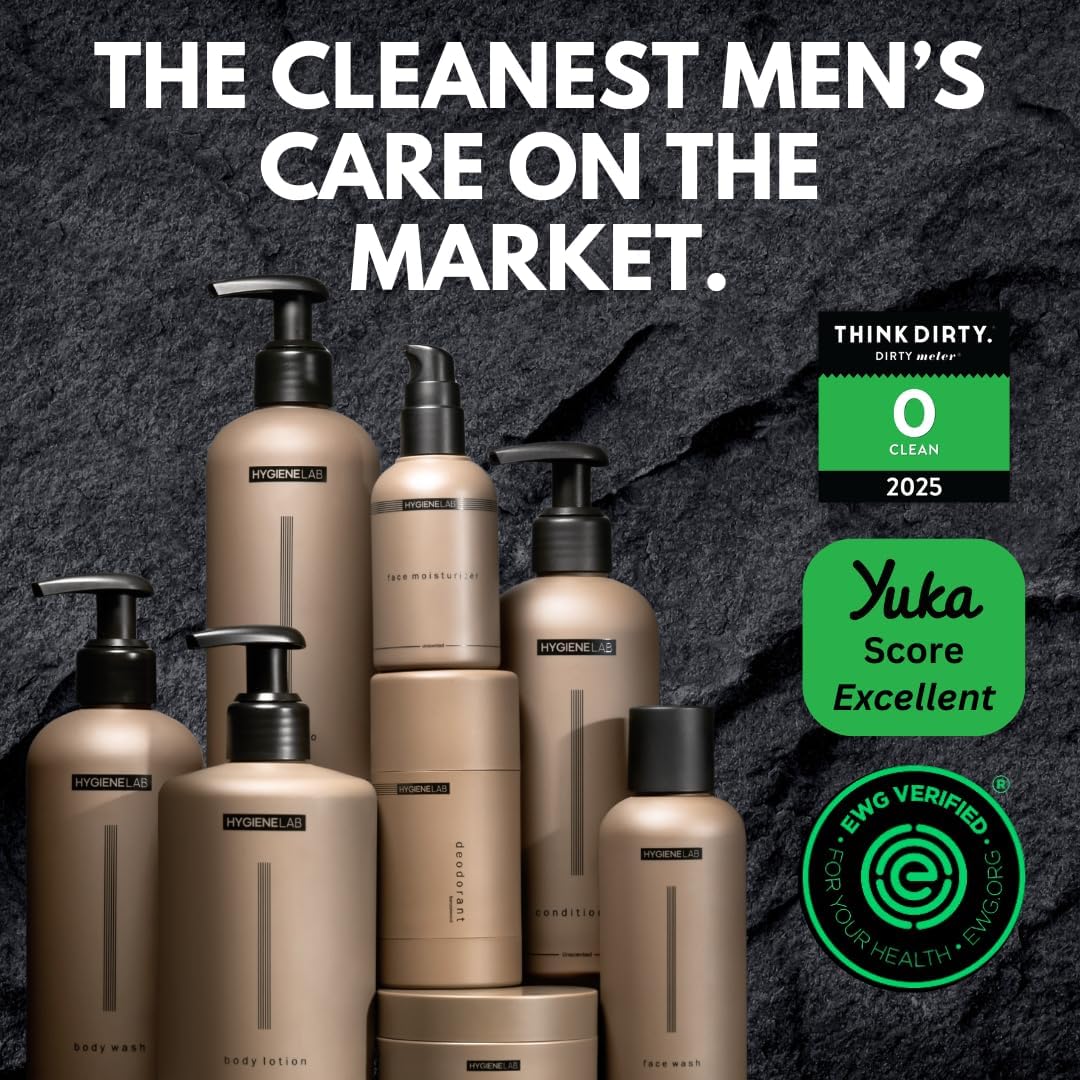 HygieneLab bottle on bathroom shelf styled lifestyle for everyday grooming appeal