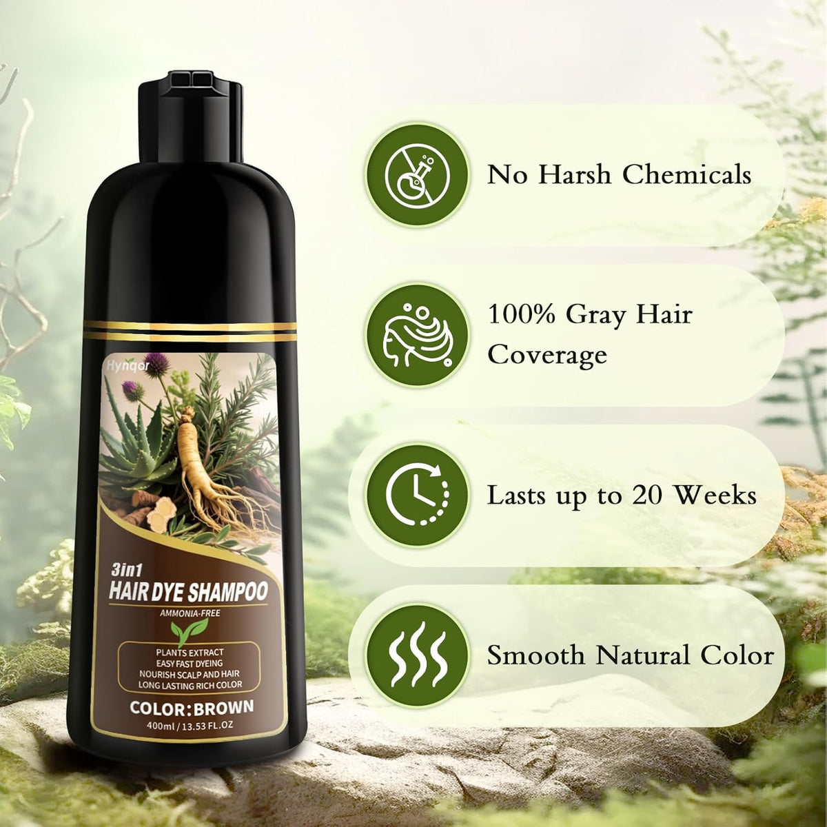 Hynqor being applied to dry hair for fast, no-mess gray coverage