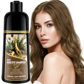Hynqor front packaging showing light brown dye shampoo benefits