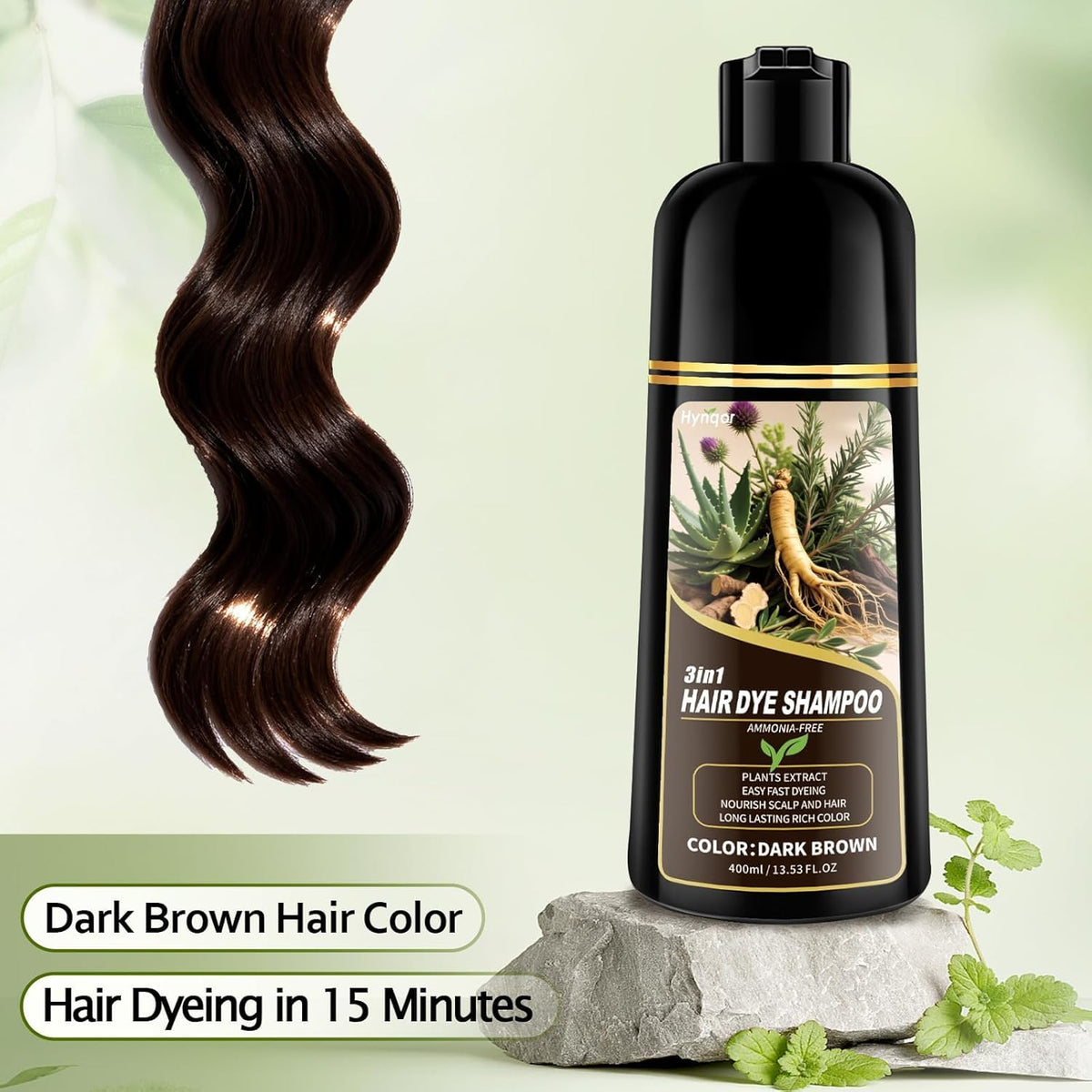 Hynqor open cap and shampoo texture highlighting smooth formula