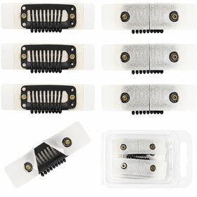 HyunDu front view of six black metal wig clips showing pack and matte finish benefit