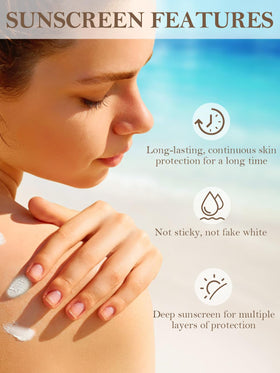 HZENPPOR face application in mirror showing lightweight coverage for daily use