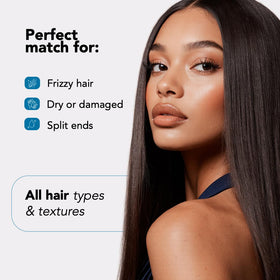 I Belli Capelli combing through a treated strand showing improved manageability