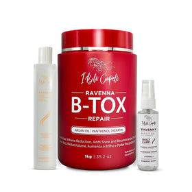 I Belli Capelli kit front packaging showing complete smoothing system benefit