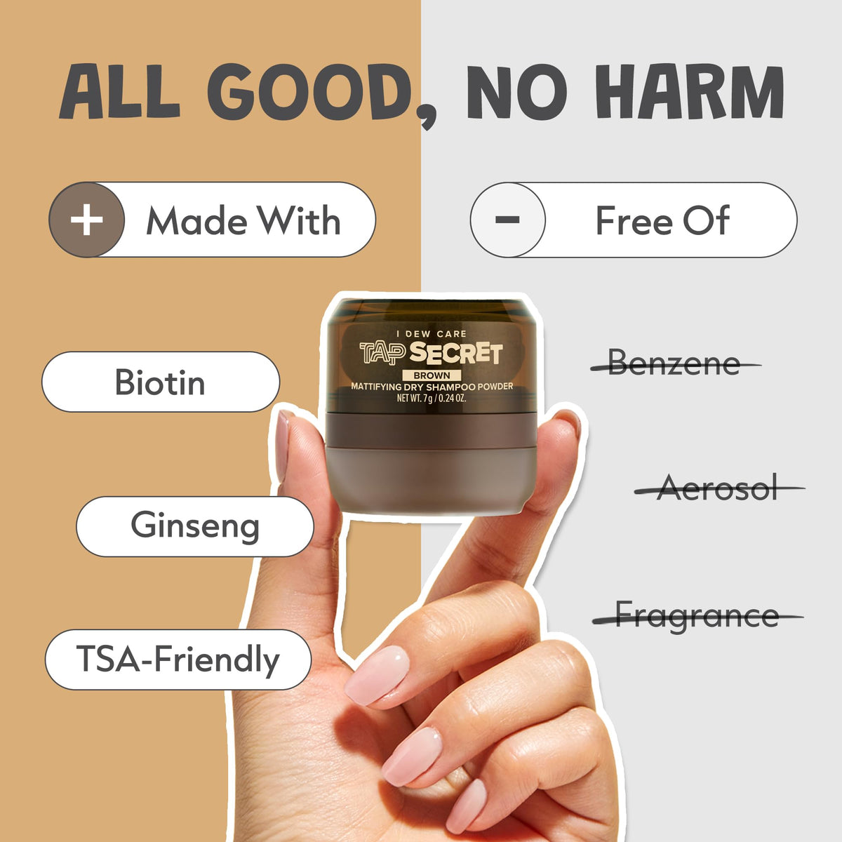 I DEW CARE applicator tapping powder into roots to restore volume