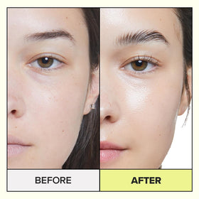 I DEW CARE cream texture swipe on skin, showcasing lightweight blendability and fast absorption