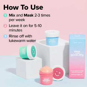 I DEW CARE mini tubs in hand showing size and travel convenience