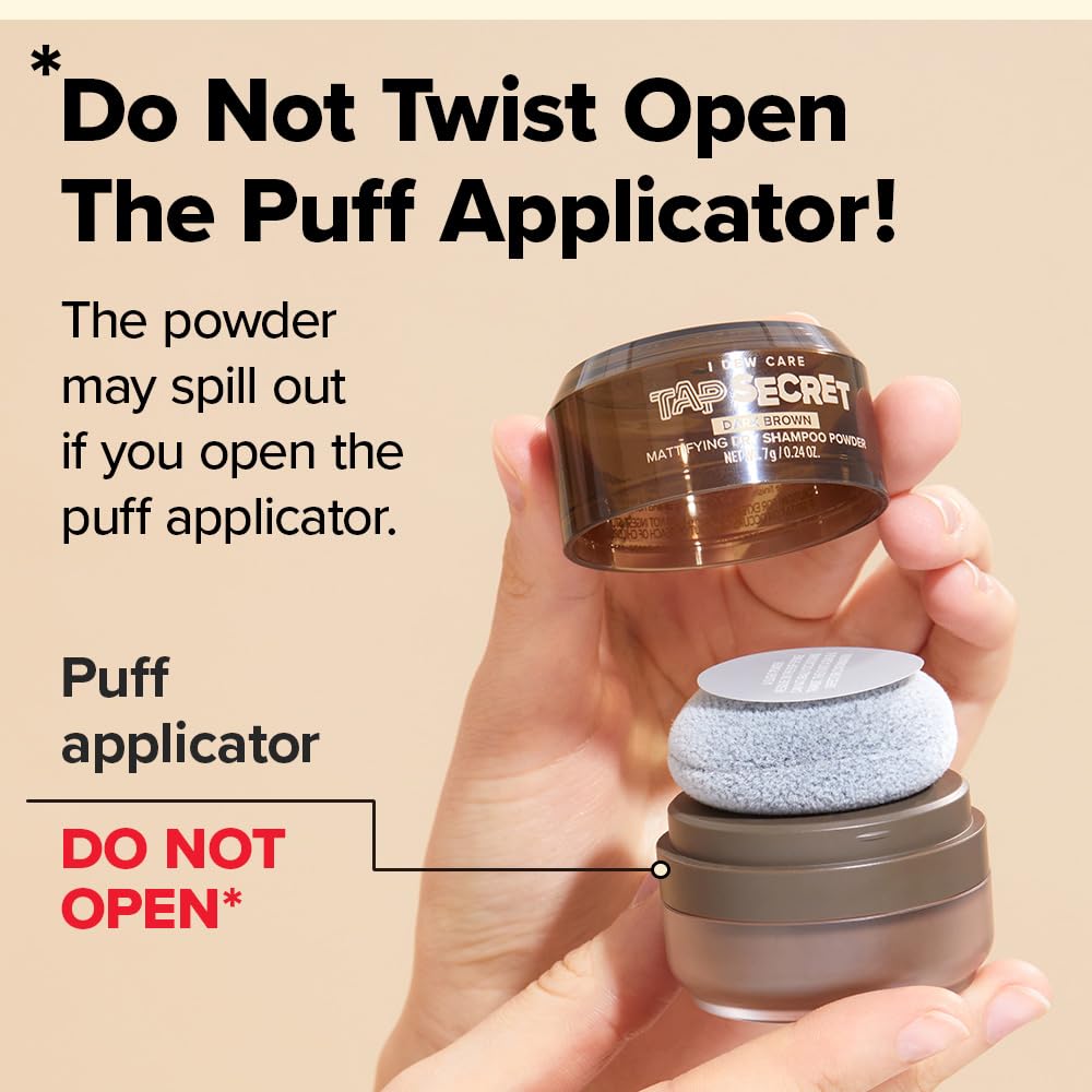 I DEW CARE powder blended into brunette hair for natural-volume boost